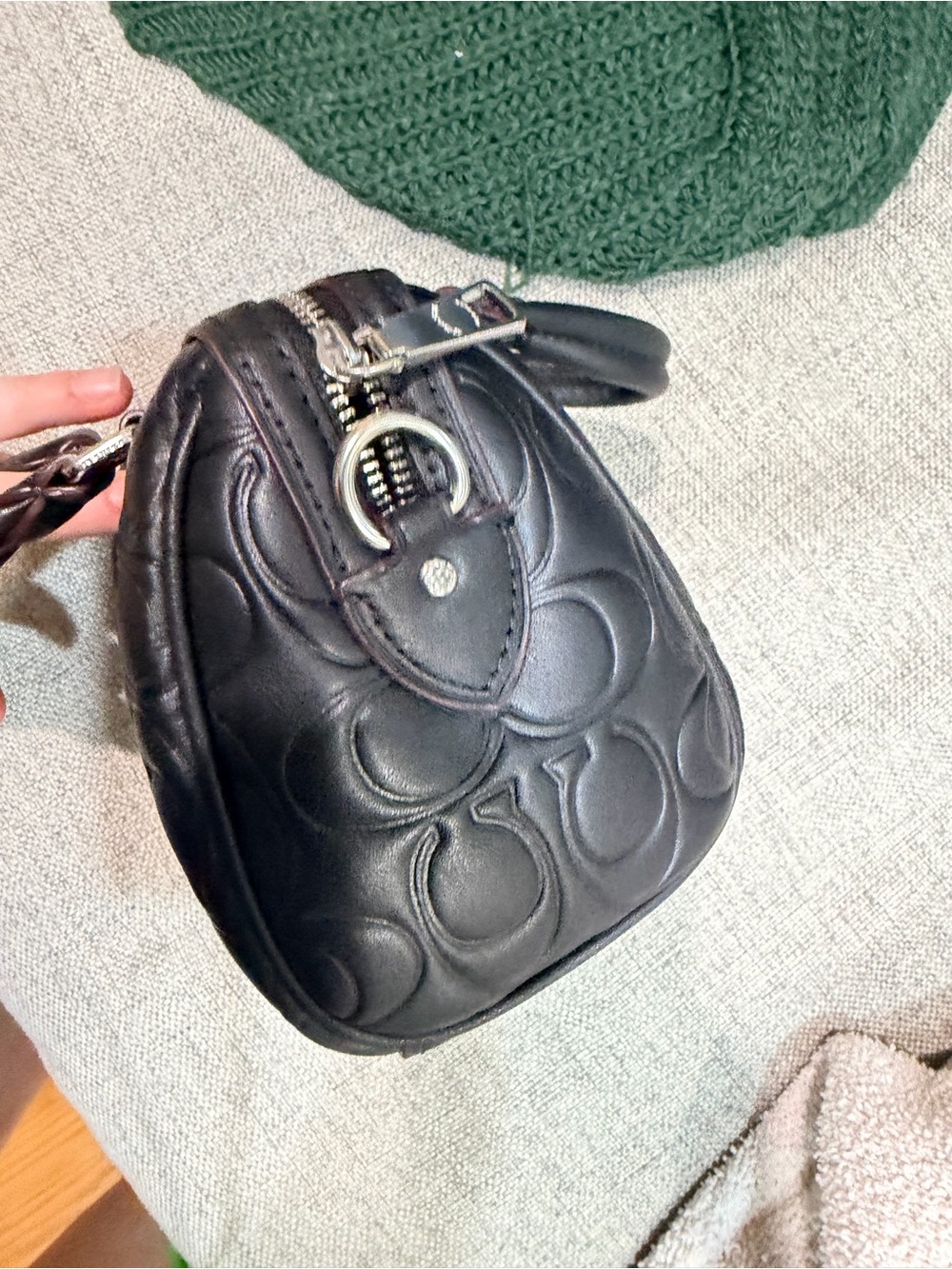 Coach Black Embossed Leather Mini Rowan *MISSING SHOULDER STRAP* - Picture 4 of 6